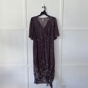 Xhilaration Purple Floral Midi Dress